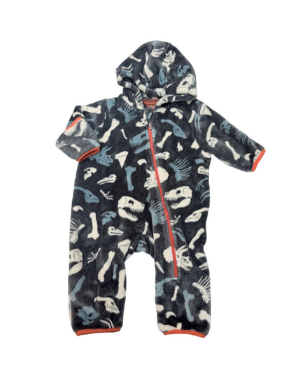 Hatley Dino Fossil Fleece Hooded Romper 6-9M