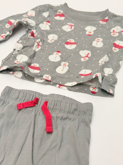 Old Navy Snowman Print Top & Pants Set 0-3M