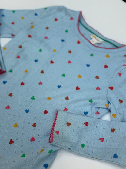 Mini Boden Heart Print Long Sleeve Top 4-5Y