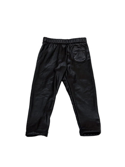 Zara Black Faux Leather Fleece-Lined Pants 18m