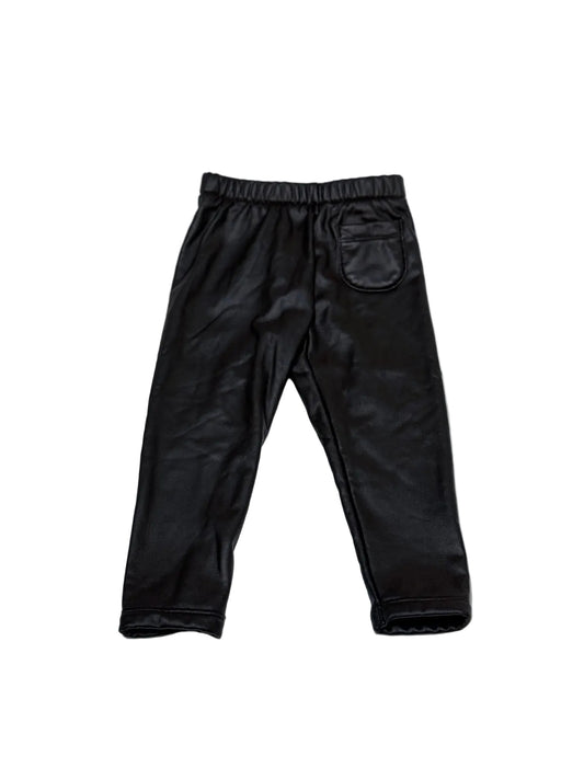 Zara Black Faux Leather Fleece-Lined Pants 18m