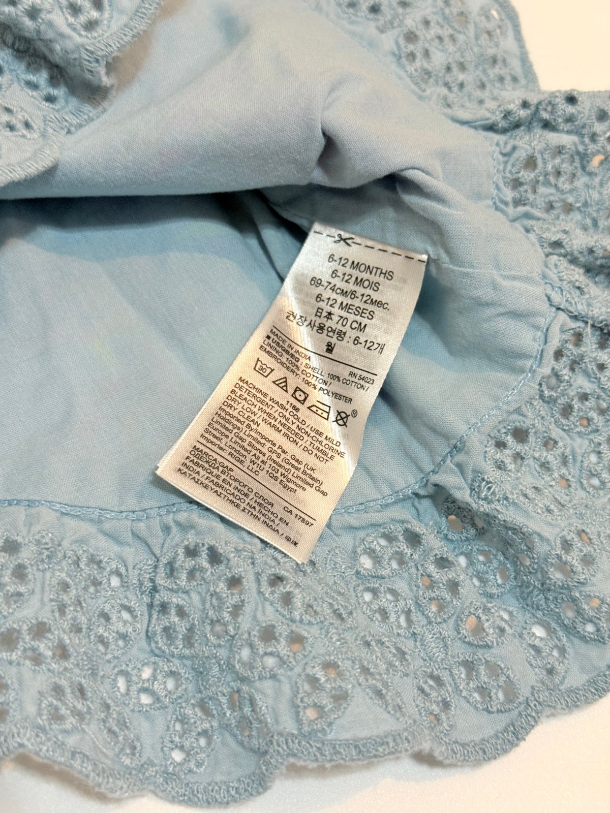 Baby Gap Floral Blue Top 6-12m