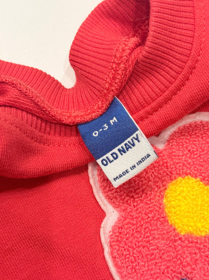 Old Navy Flower Sweatshirt & Pants Set 0-3M