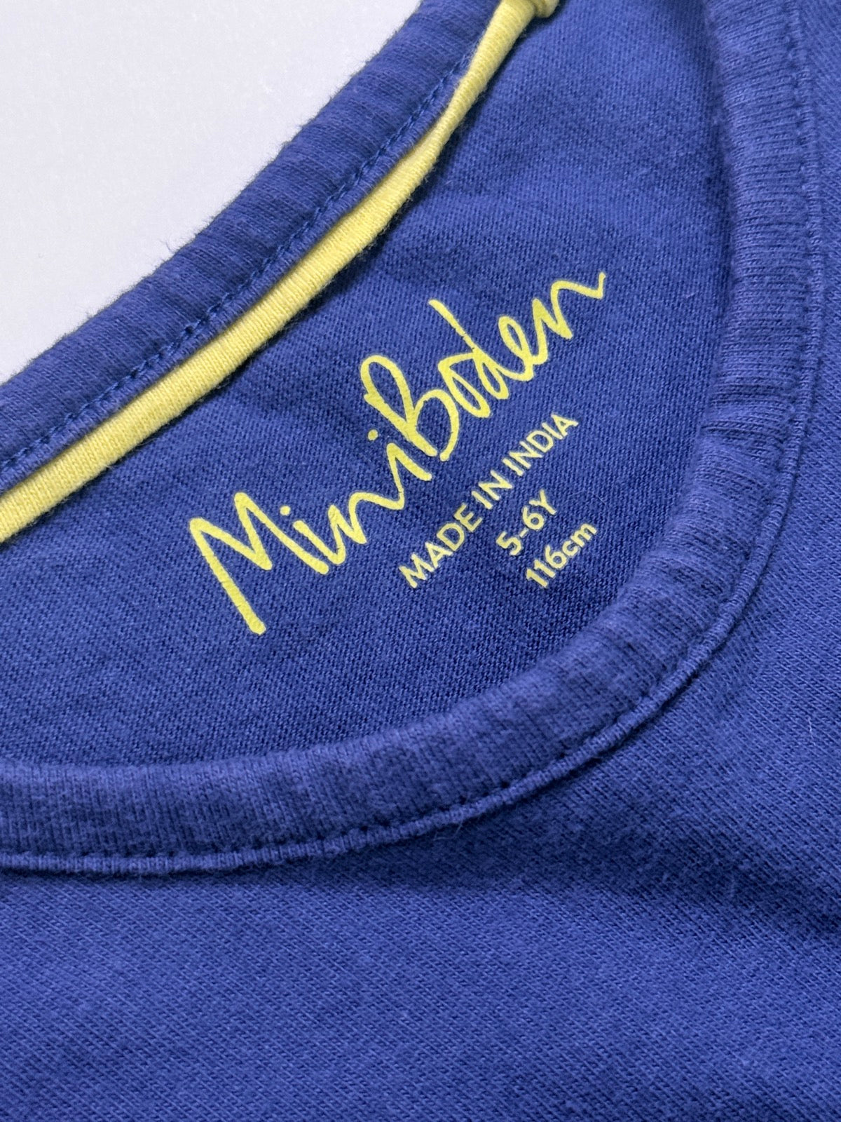 Mini Boden Blue Cat Embroidered T-Shirt 5-6Y