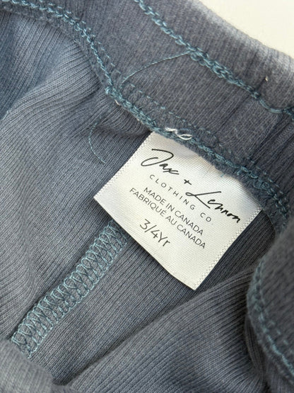 Jax & Lennon Blue Ribbed Leggings Size 3/4