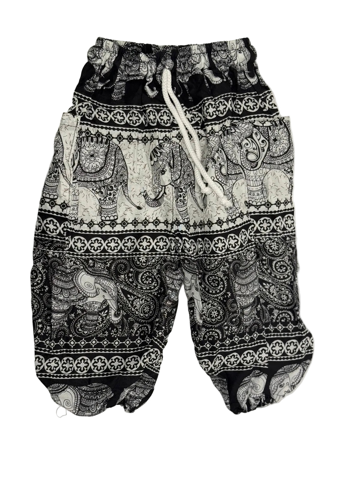 Pantalon Harem Éléphant Noir Blanc Inconnu Taille S
