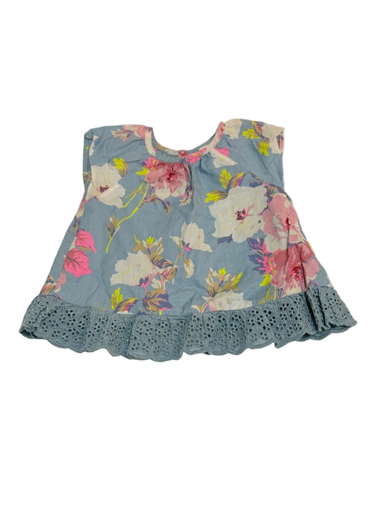 Baby Gap Floral Blue Top 6-12m