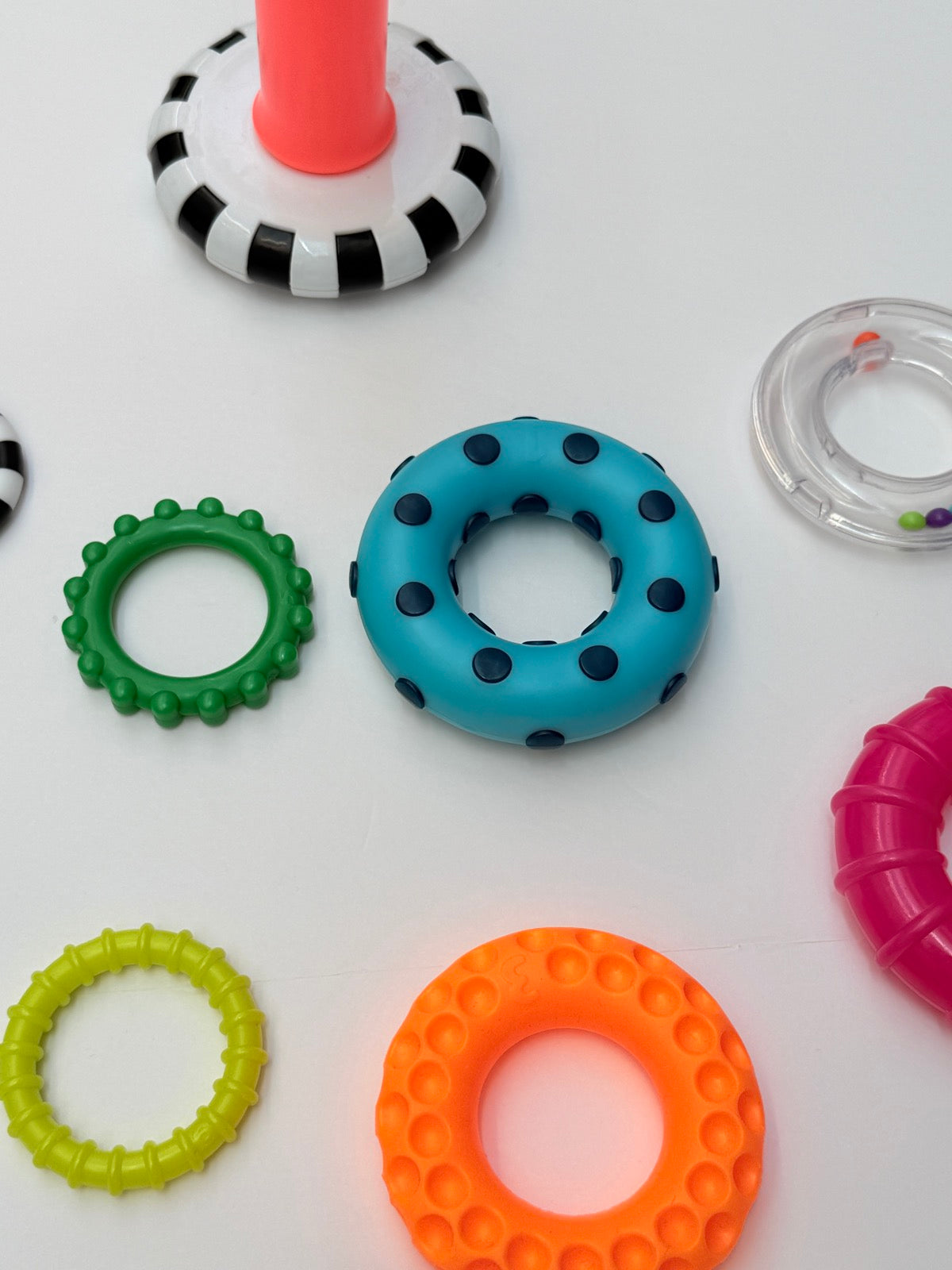 Sassy Stacks of Circles Textured Stacking Rings Toy