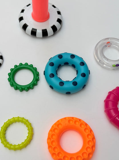 Sassy Stacks of Circles Textured Stacking Rings Toy