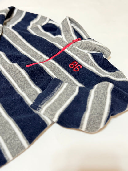 George Striped Navy Fleece Quarter-Zip 18-24M