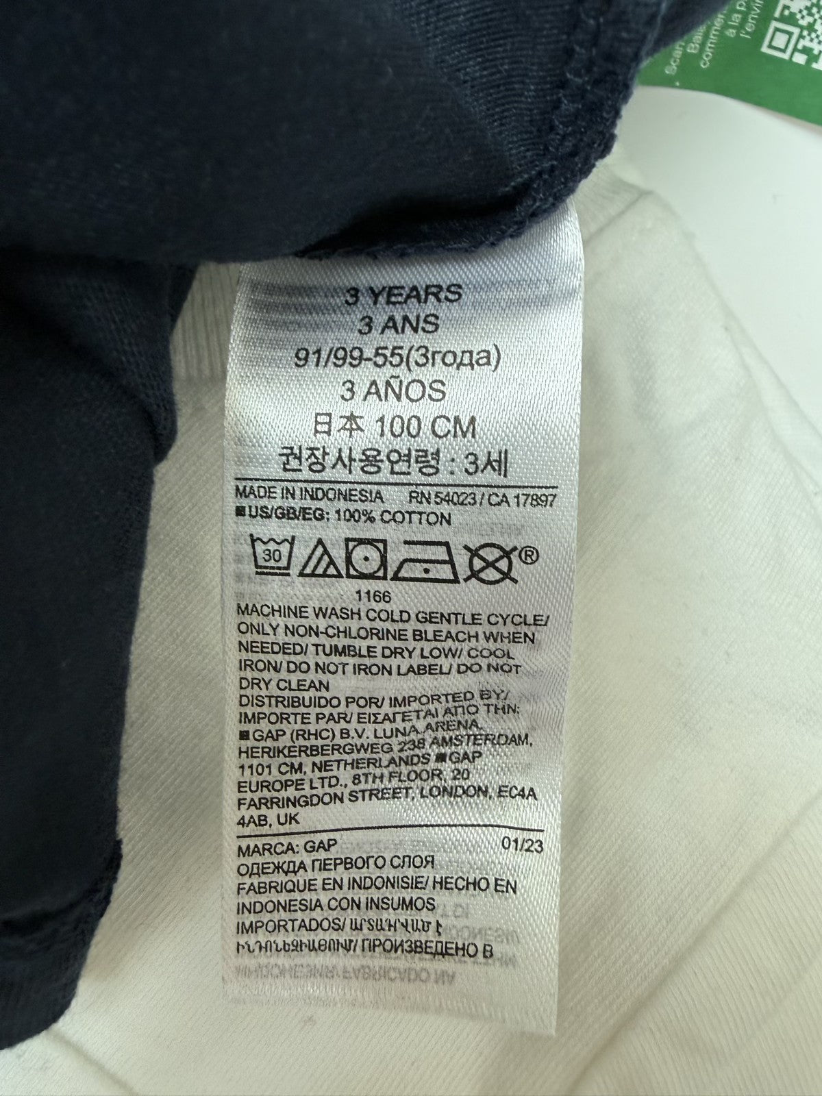Gap Navy Long Sleeve Tee 3T