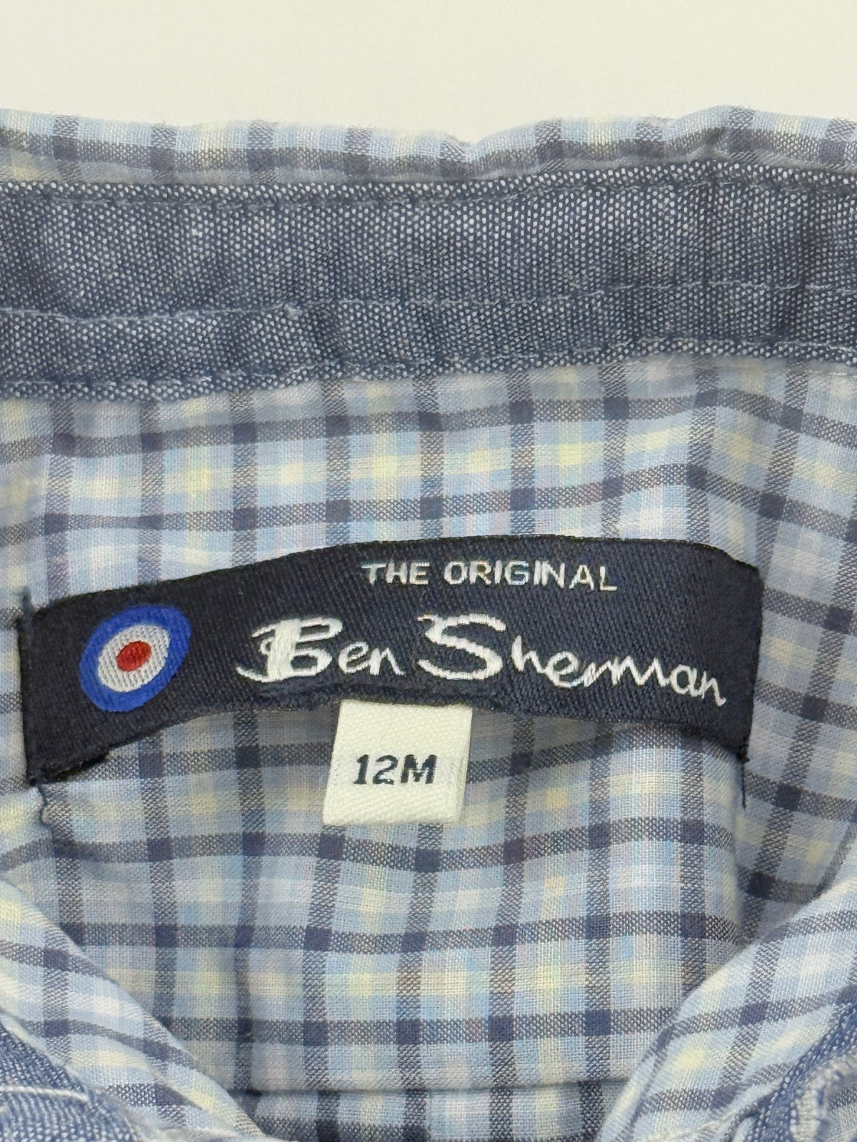 Ben Sherman Plaid Shirt and Khaki Pants Set 12m