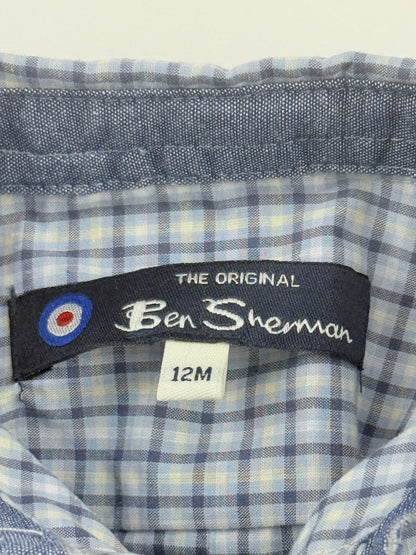 Ben Sherman Plaid Shirt and Khaki Pants Set 12m