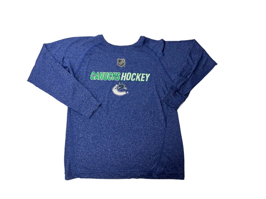 Reebok Canucks Hockey Blue T-Shirt Size M = 11-13Y
