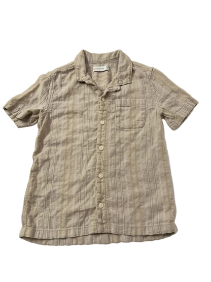 Button Shirt Abercrombie Kids Beige Stripe 9/10