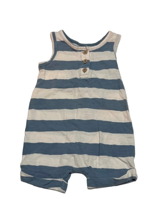 Rise Little Earthling Blue Stripe Romper 9-12M