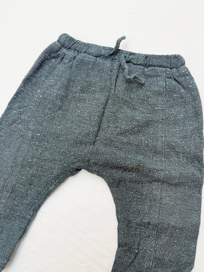 Zara Mini Gray Woven Pants 9/12M