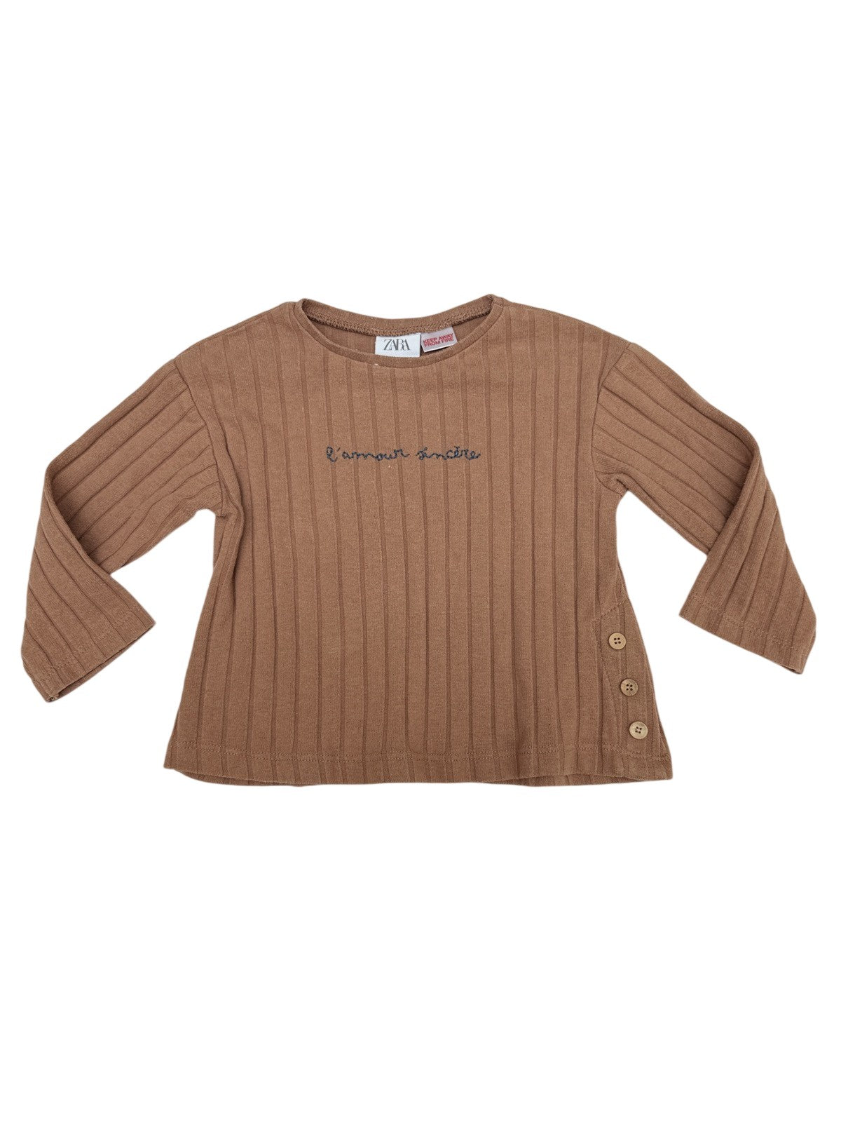 Zara L'Amour Sincère Ribbed Long Sleeve 9-12m