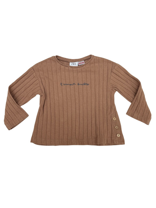 Zara L'Amour Sincère Ribbed Long Sleeve 9-12m