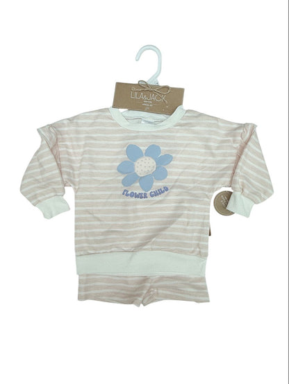 Lila & Jack Flower Child Striped Set 12-18M