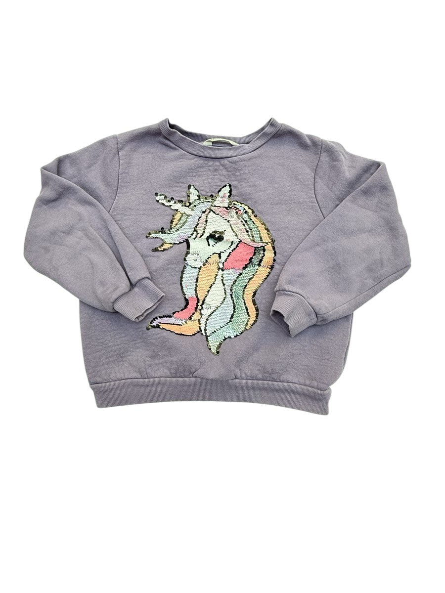 H&M Unicorn Sequin Sweatshirt Size 6-8
