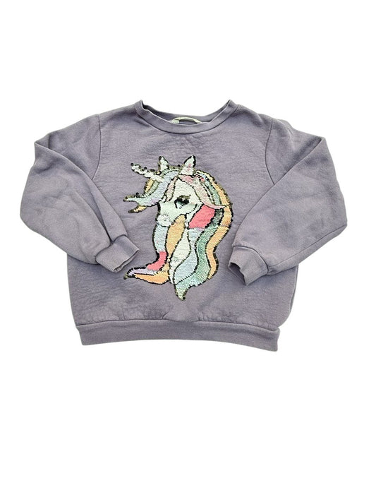 H&M Unicorn Sequin Sweatshirt Size 6-8