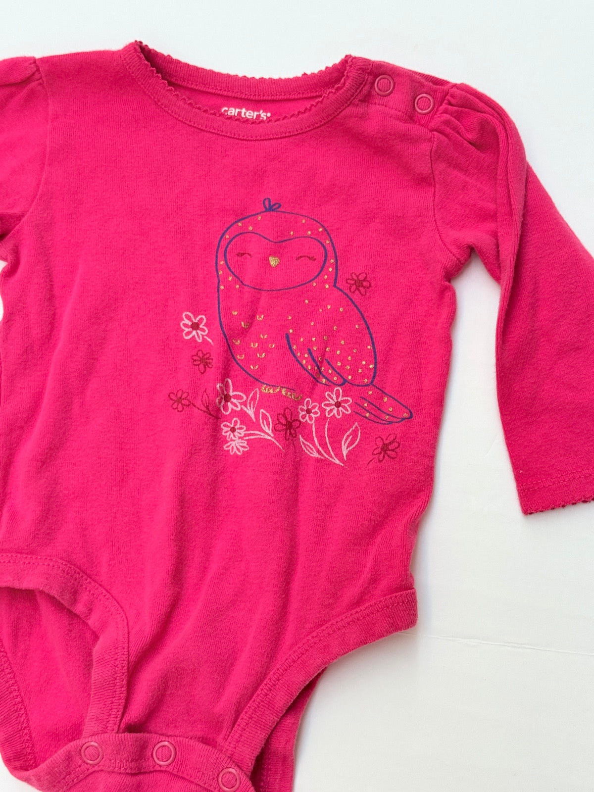 Carter's Pink Owl Bodysuit 6M
