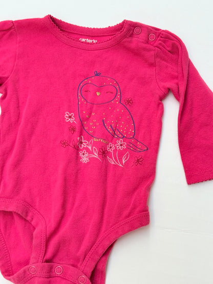 Carter's Pink Owl Bodysuit 6M