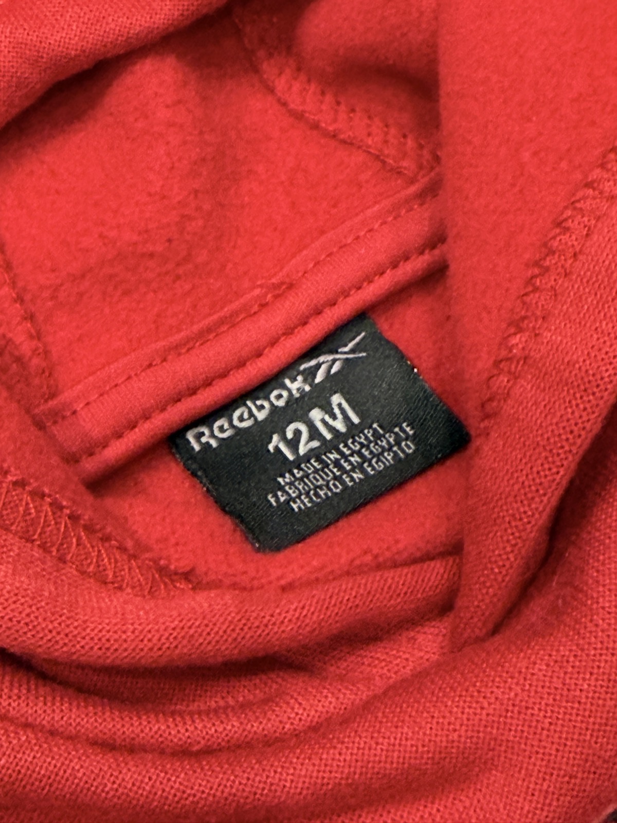 Reebok Red Logo Hoodie Sweatshirt 12M