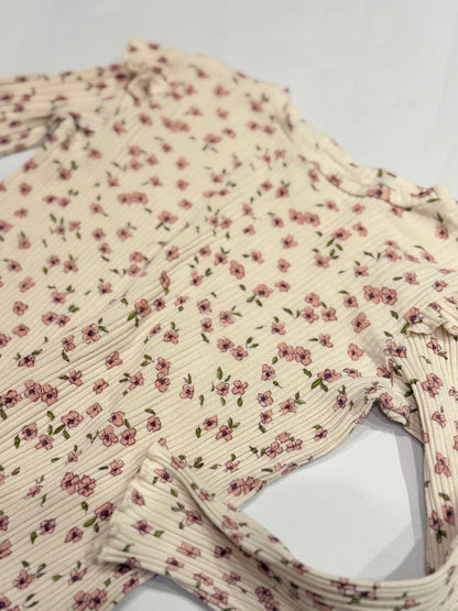 Zara Floral Ribbed Long Sleeve Top 4-5Y