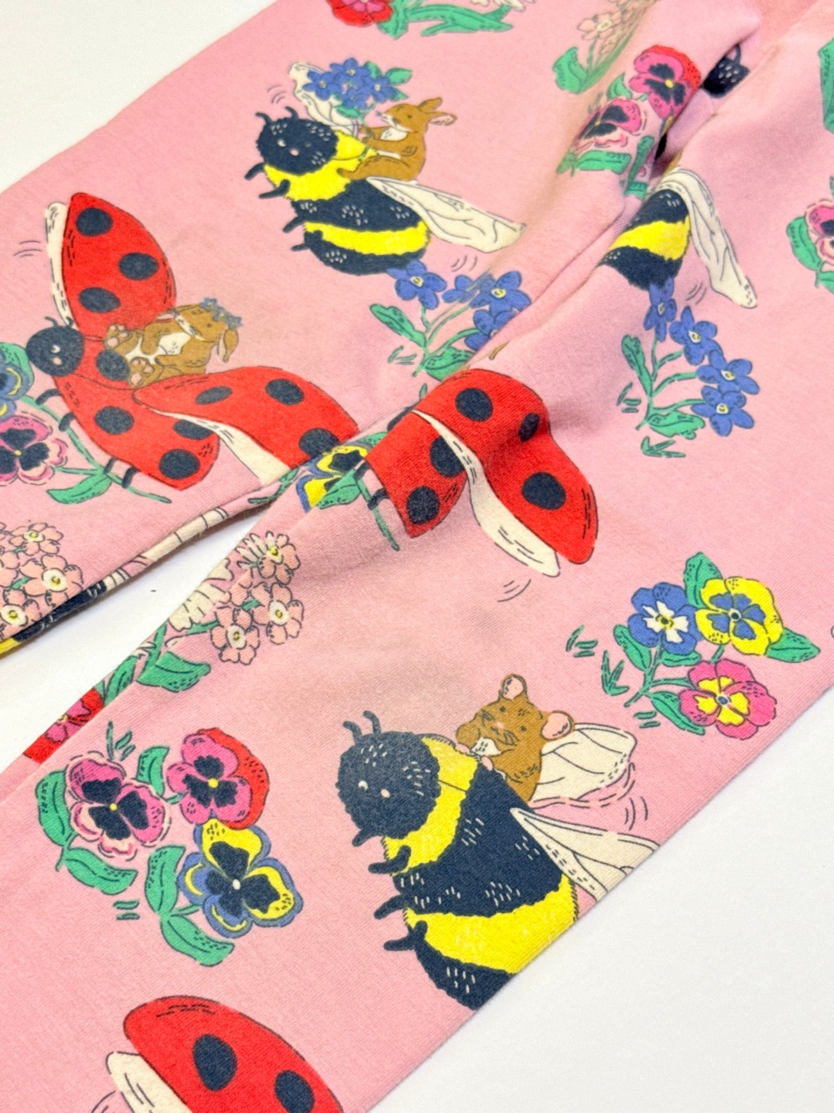 Mini Boden Pink Bug Print Leggings 5-6Y