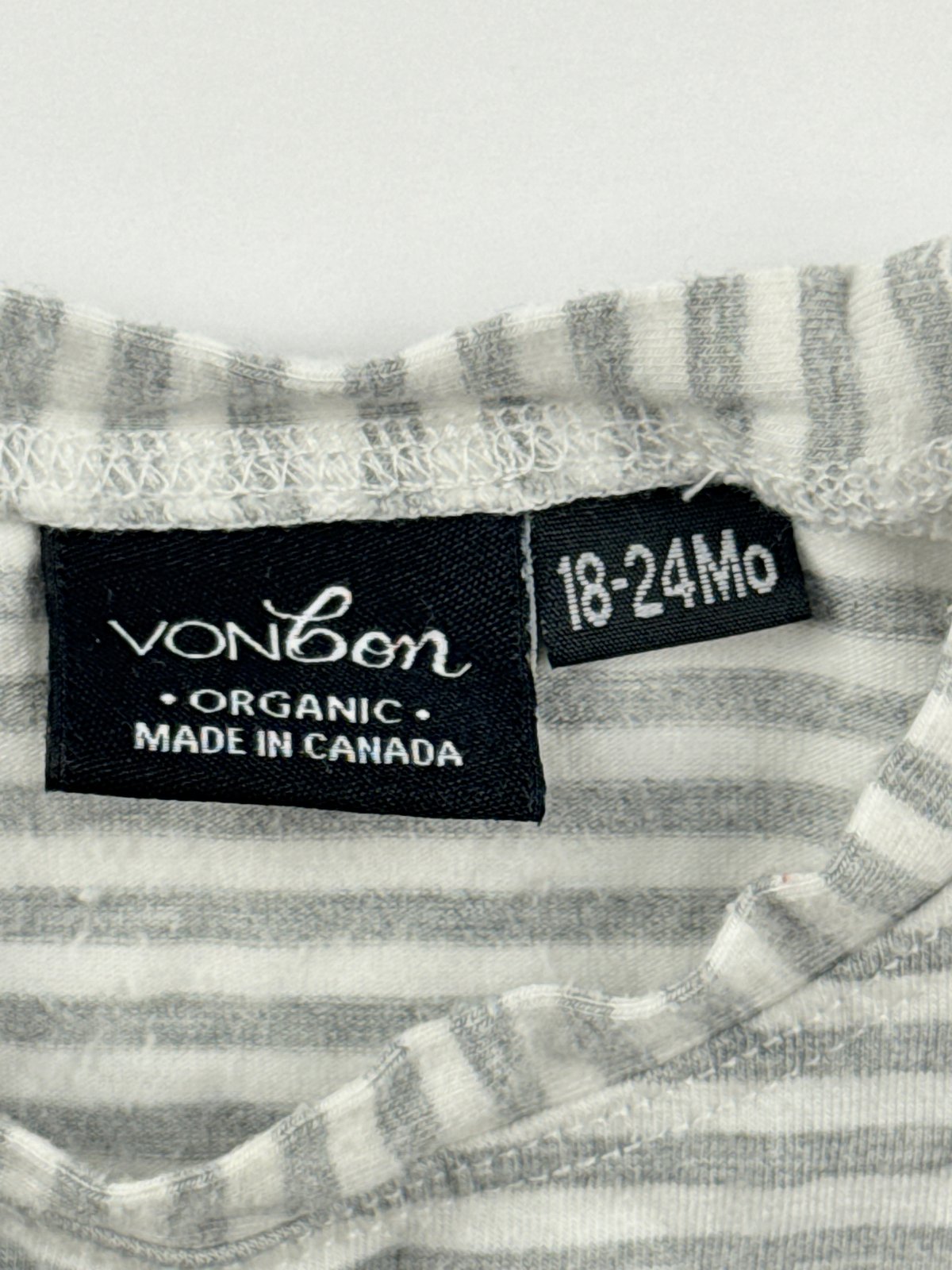 Vonbon Gray Striped Dress 18-24M