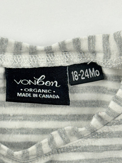 Vonbon Gray Striped Dress 18-24M