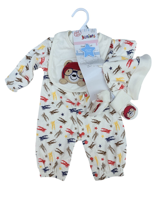 Juniors Pilot Bear Starter Set 0-3M