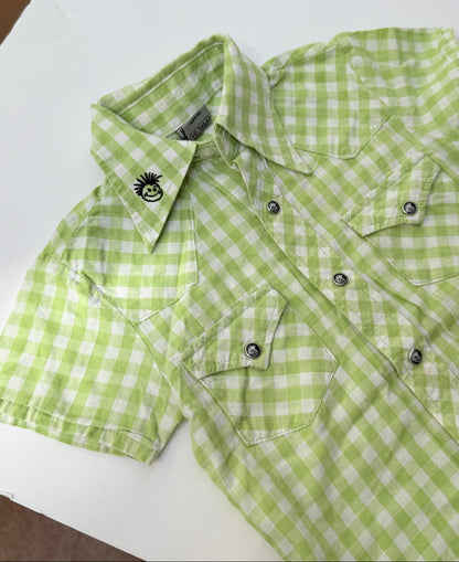 Knuckleheads Green Gingham Western Shirt 18-24M