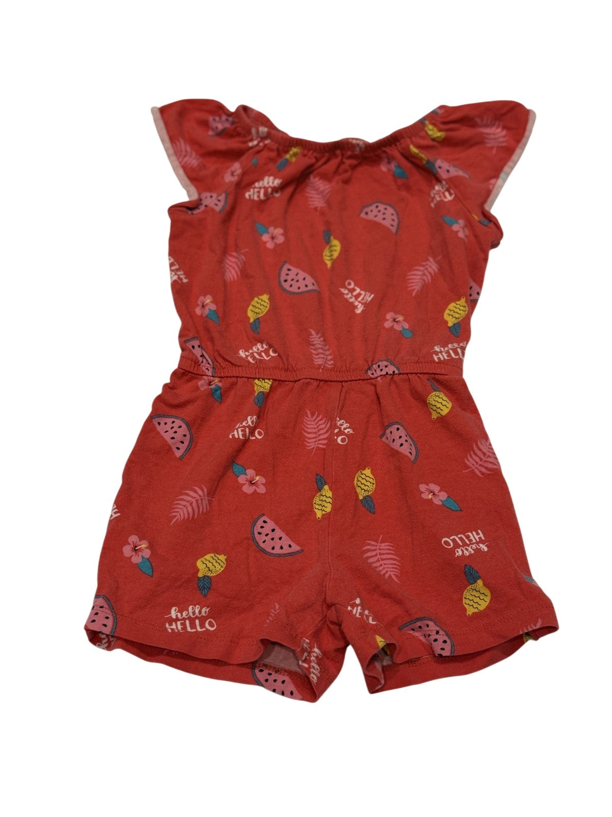 Pekkle Red Tropical Fruit Romper Size 3