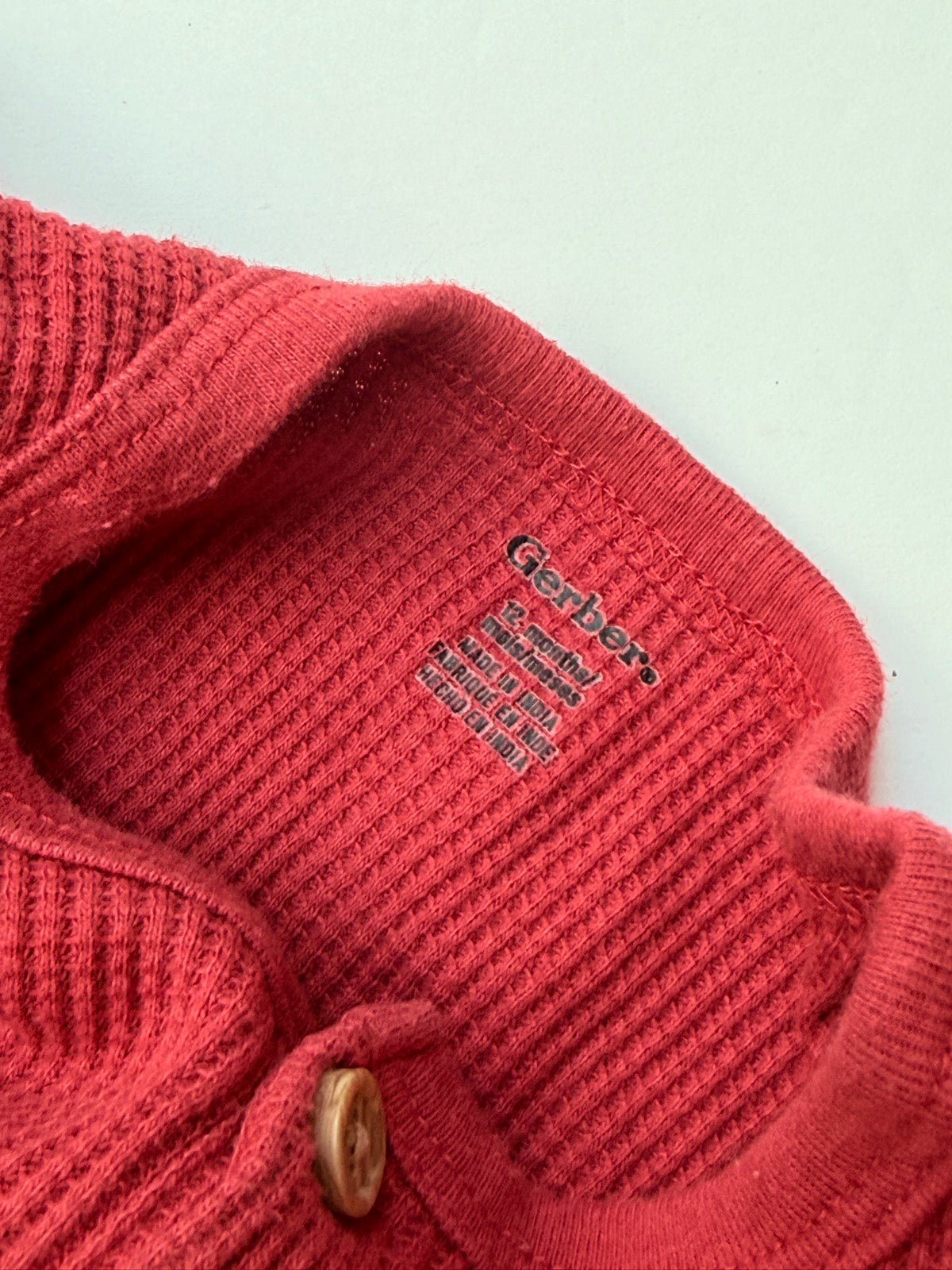 Gerber Onesies Waffle Henley Bodysuit 12m