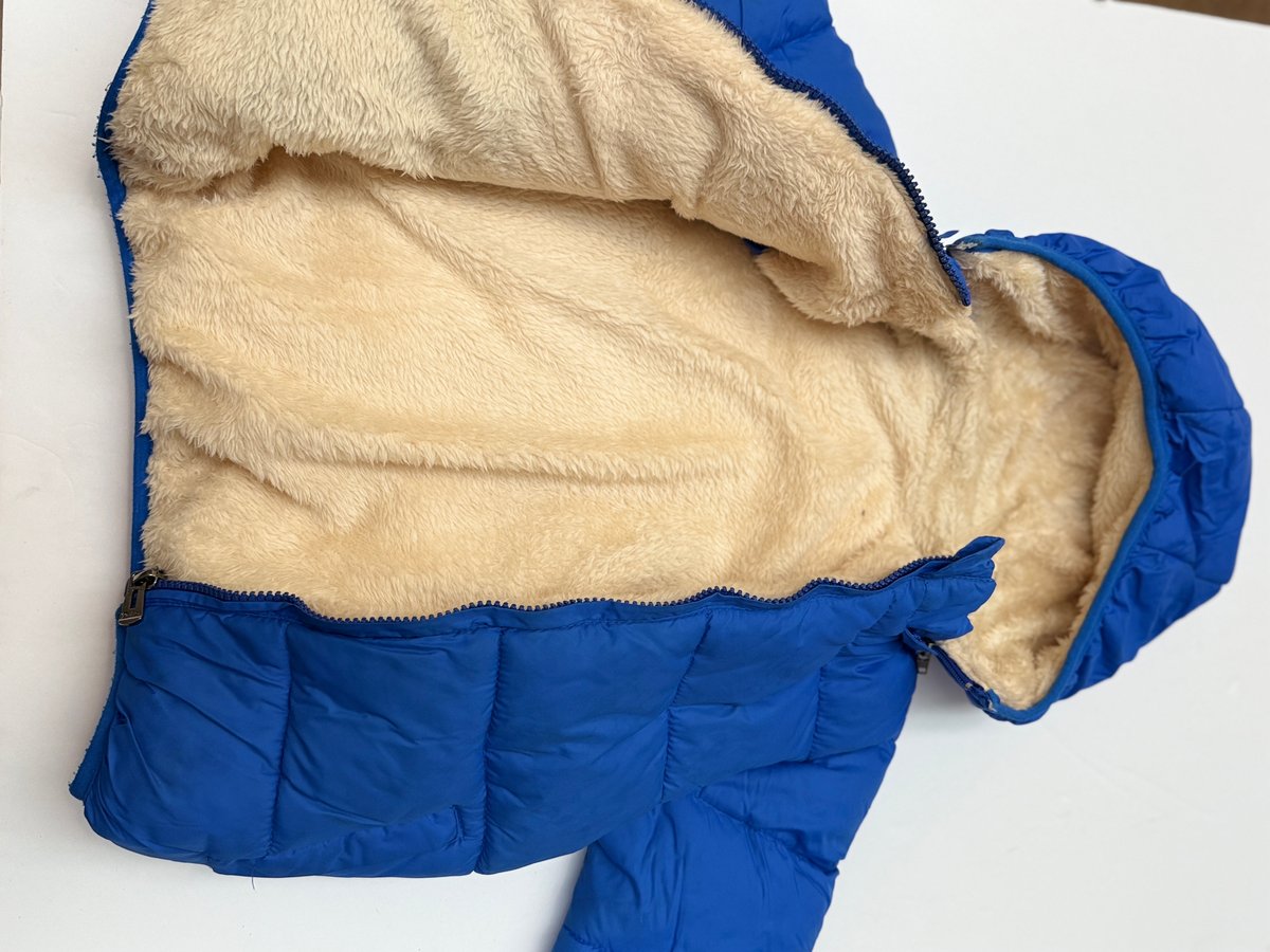 Blue Sherpa Lined Puffer Jacket Size 3T