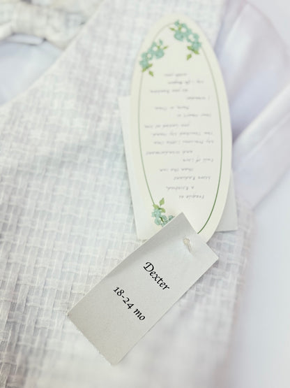 Lito Heirloom White Baptism/ Christening Suit Set 18-24m