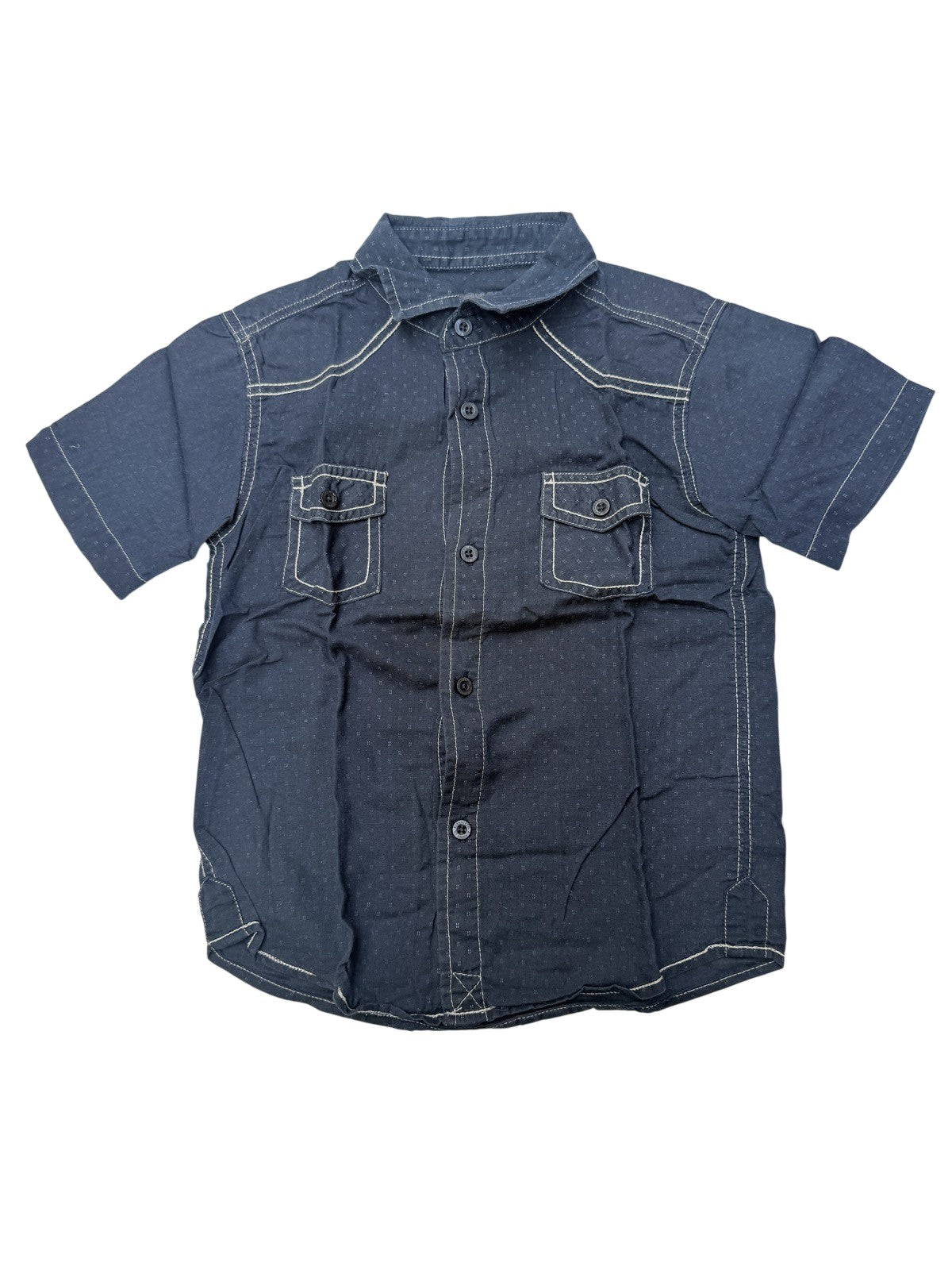Burnside Navy Dot Print Button-Up Shirt 6