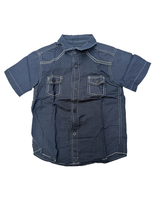 Burnside Navy Dot Print Button-Up Shirt 6