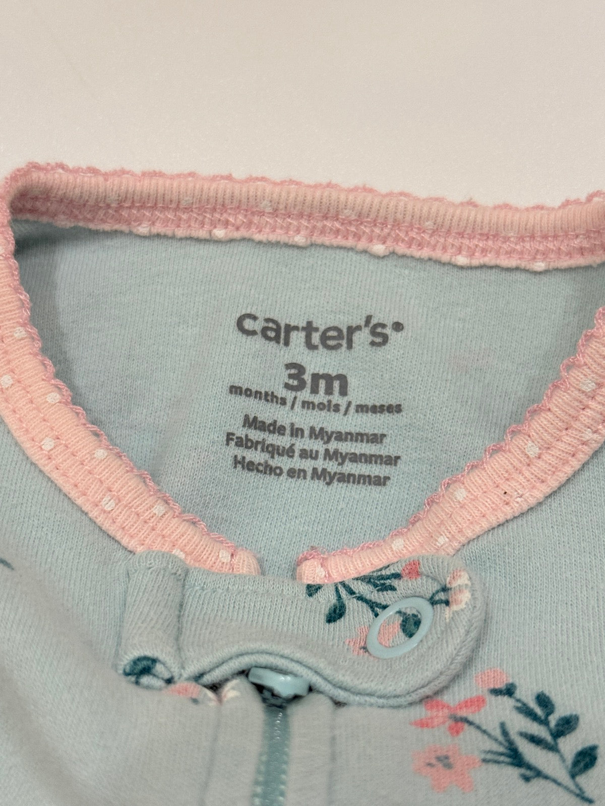 Carter's Bunny Floral Footed Sleeper 3M