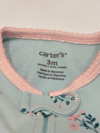 Carter's Bunny Floral Footed Sleeper 3M