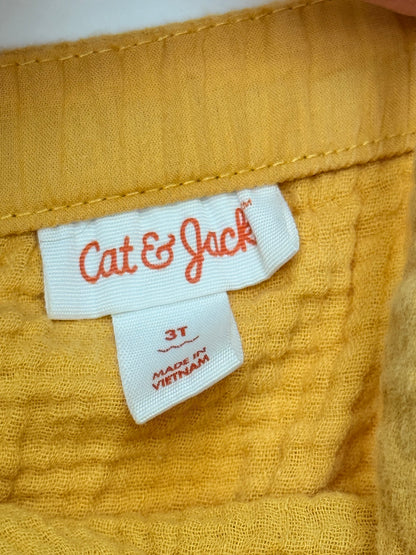 Cat & Jack Mustard Overall Dress 3T