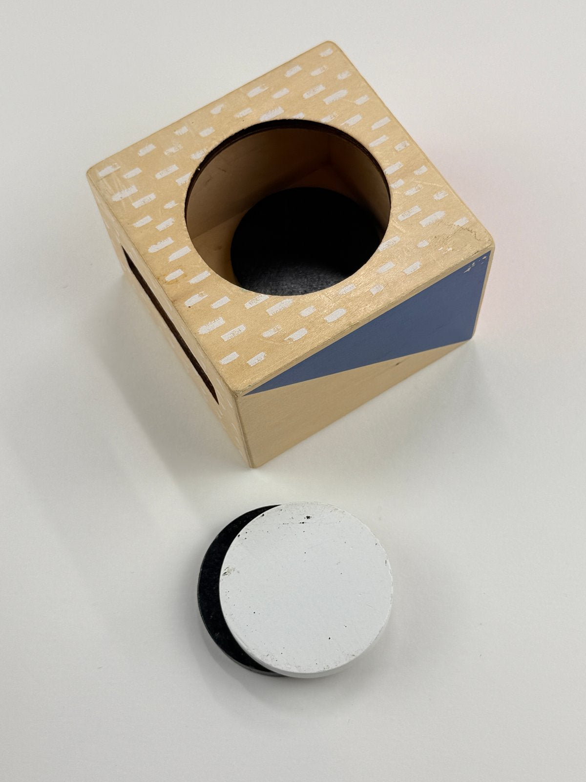 Wooden Object Permanence Box with Discs
