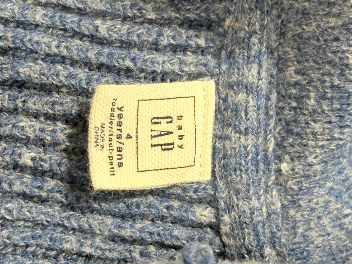 Baby Gap Blue Shawl Collar Cardigan Size 4Y