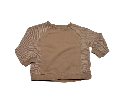 Easy-Peasy Tan Ribbed Crewneck Sweatshirt 3T