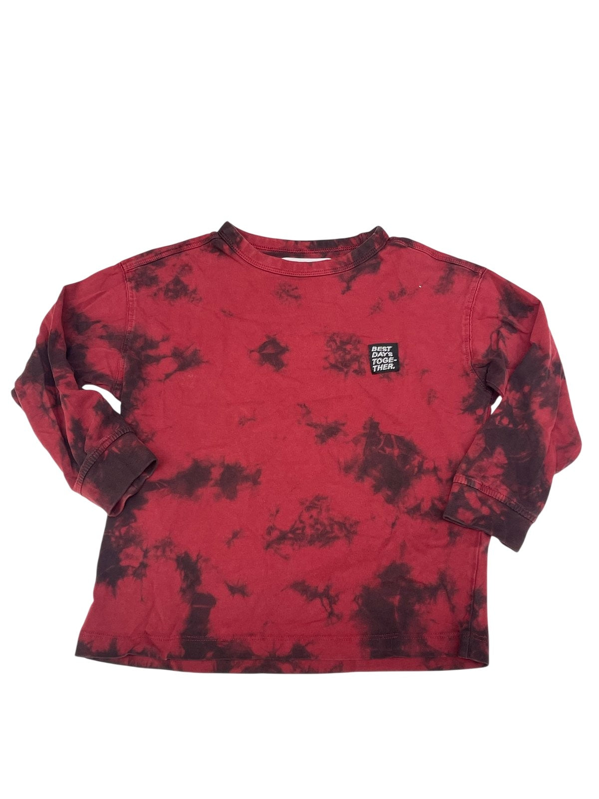 Zara Red Tie-Dye Long Sleeve T-Shirt Size 6Y