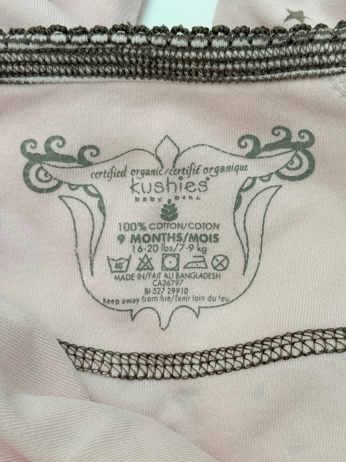 Kushies Pink Star Print Sleeper 9M