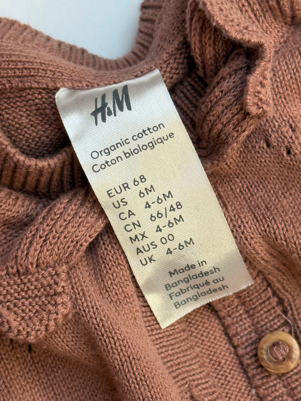 H&M Pointelle Knit Cardigan 6M